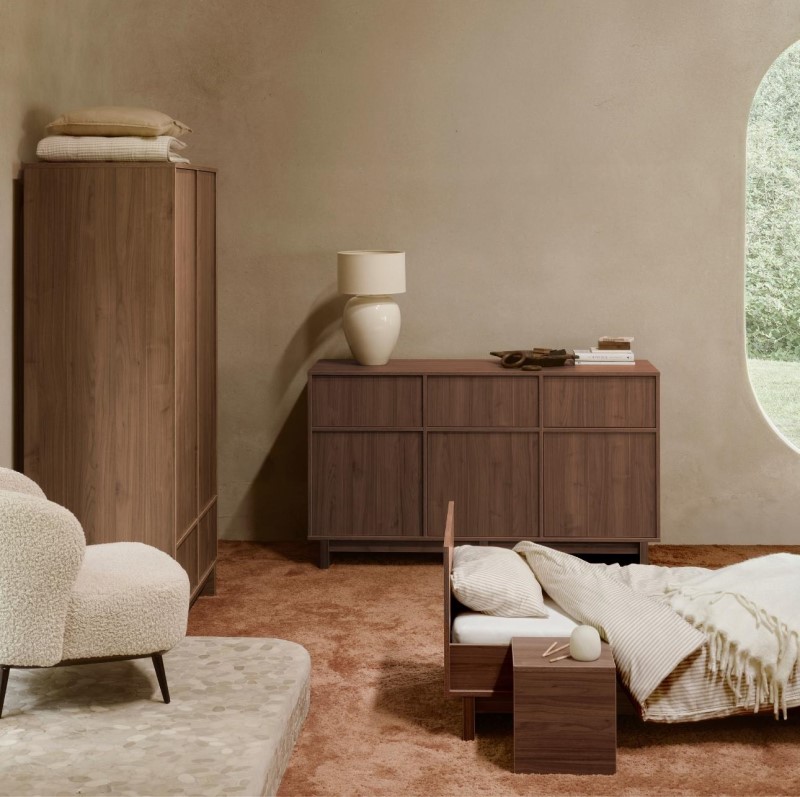 Rastúca postieľka Quax Kyo 70 × 120 cm predĺžená predlžovacou sadou, hnedá